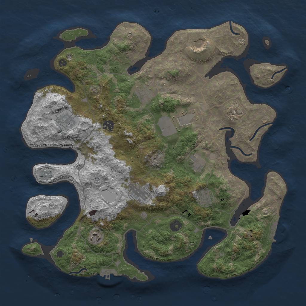 Rust Map: Procedural Map, Size: 4000, Seed: 1472224802, 19 Monuments