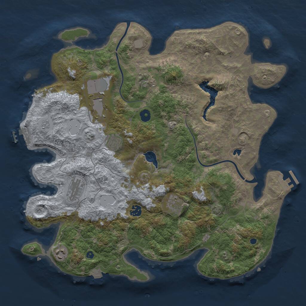 Rust Map: Procedural Map, Size: 4000, Seed: 1472224802, 13 Monuments