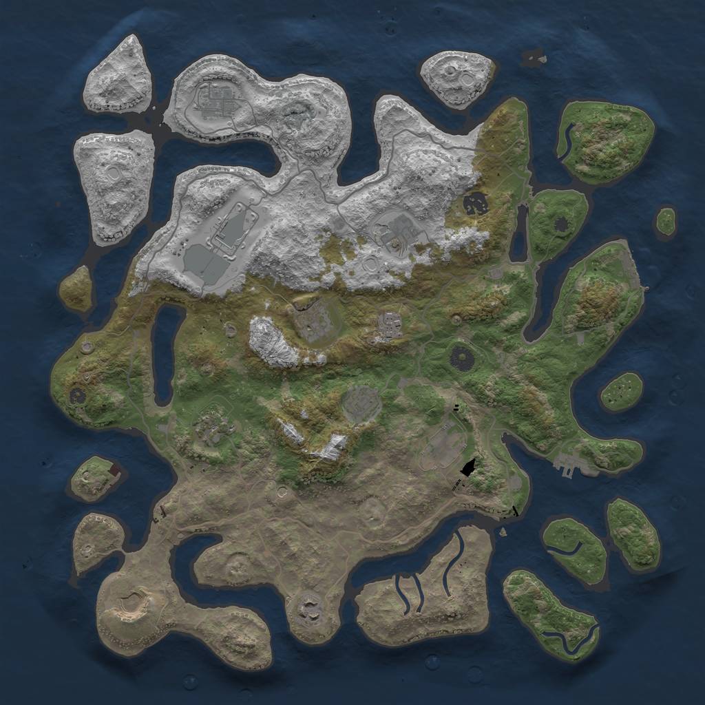 Rust Map: Procedural Map, Size: 4300, Seed: 7386, 19 Monuments