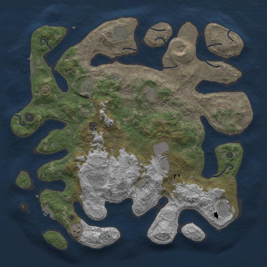 Rust Map: Procedural Map, Size: 4500, Seed: 630534994, 19 Monuments