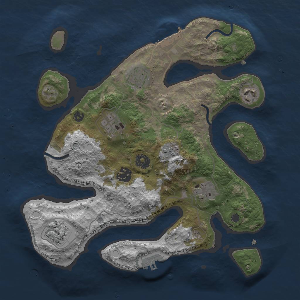 Rust Map: Procedural Map, Size: 3000, Seed: 1632999316, 15 Monuments