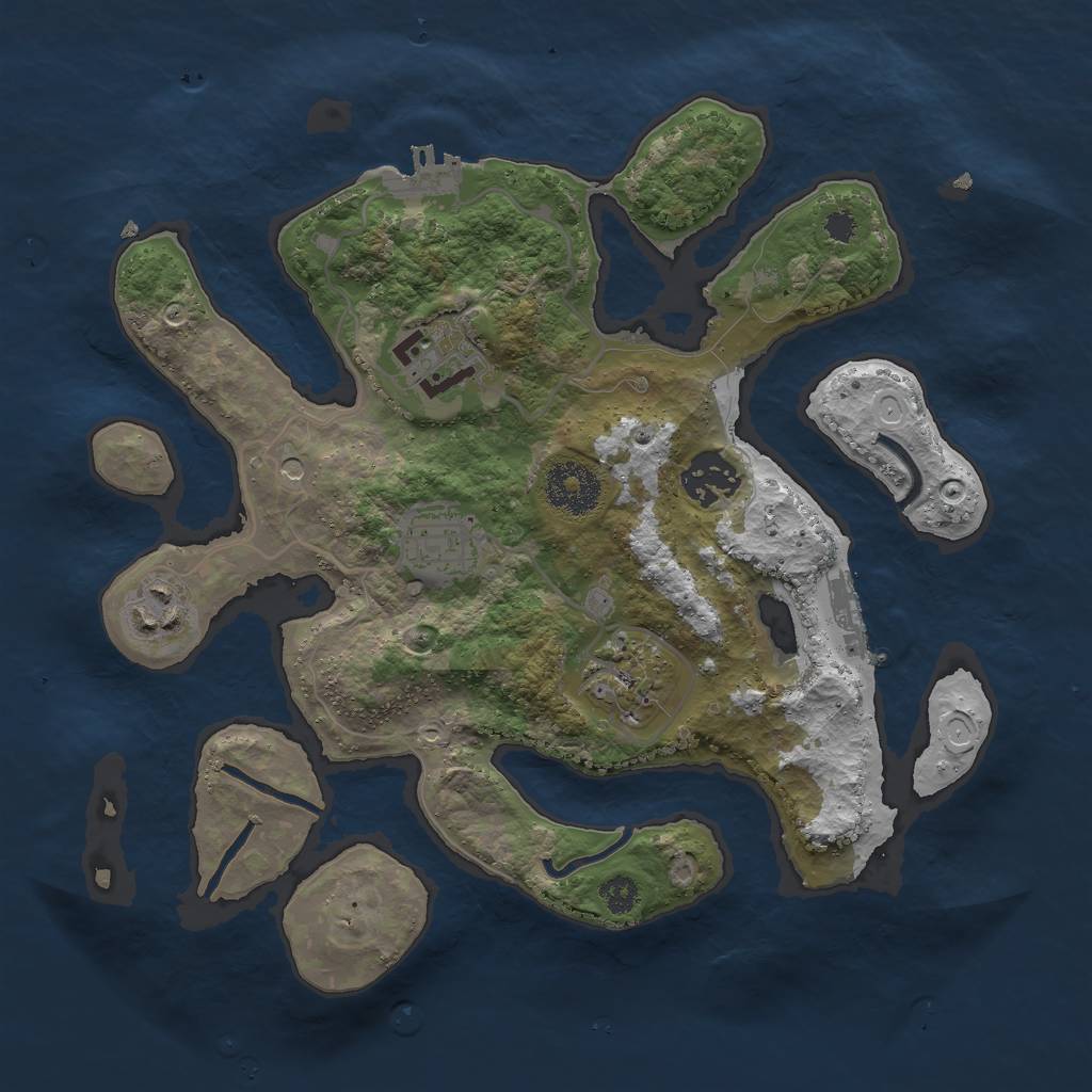 Rust Map: Procedural Map, Size: 3000, Seed: 468523, 13 Monuments