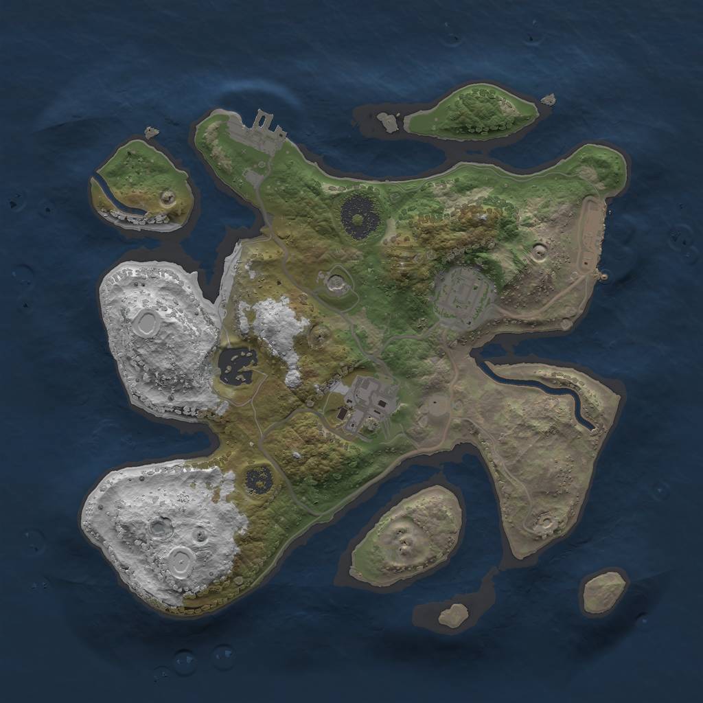 Rust Map: Procedural Map, Size: 2600, Seed: 1060148256, 11 Monuments