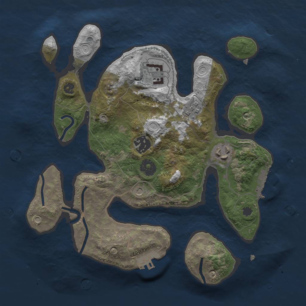 Rust Map: Procedural Map, Size: 2800, Seed: 201060, 12 Monuments