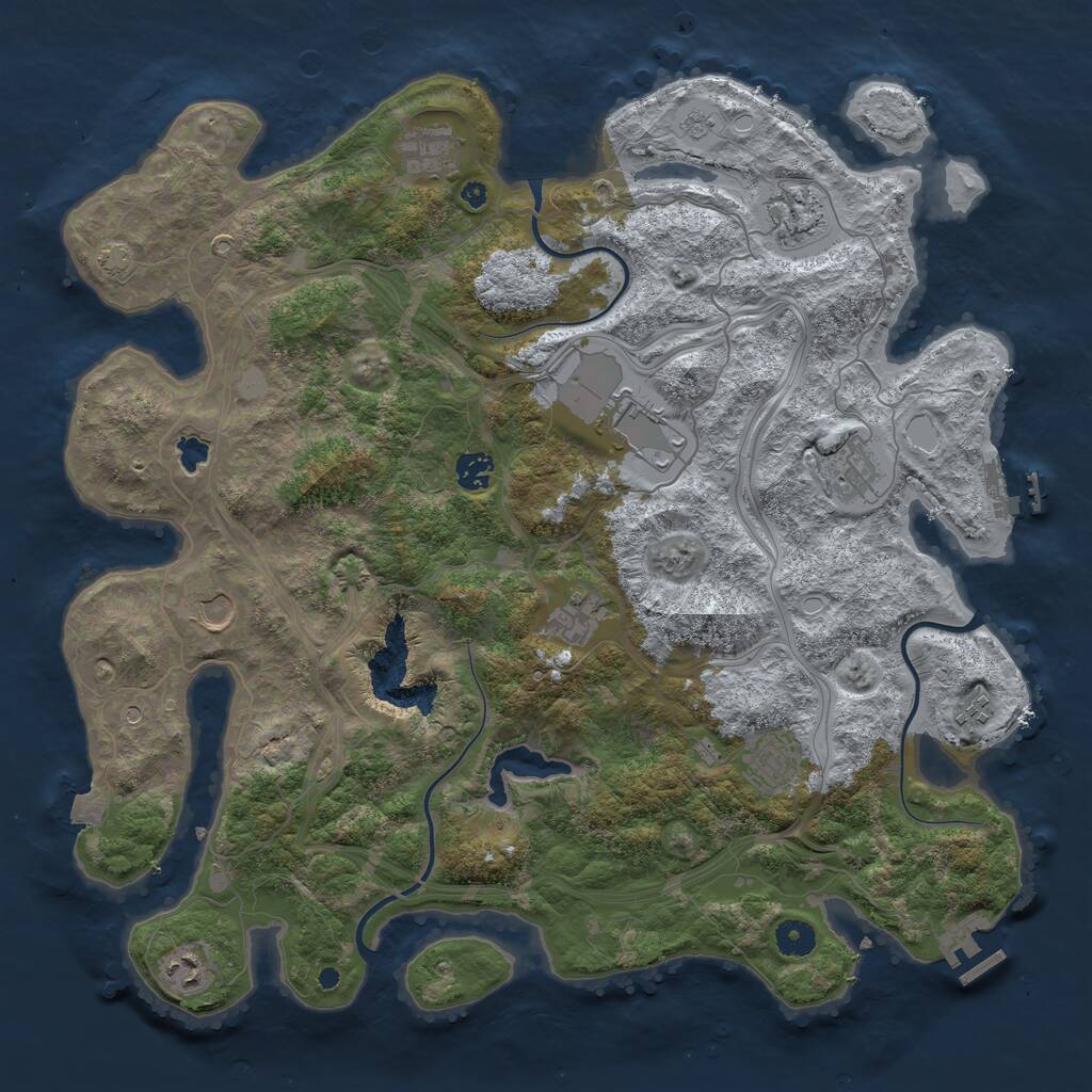 Rust Map: Procedural Map, Size: 4250, Seed: 483894512, 16 Monuments