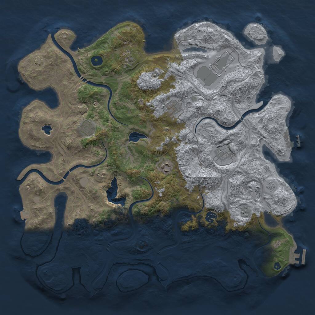 Rust Map: Procedural Map, Size: 4250, Seed: 483894512, 14 Monuments