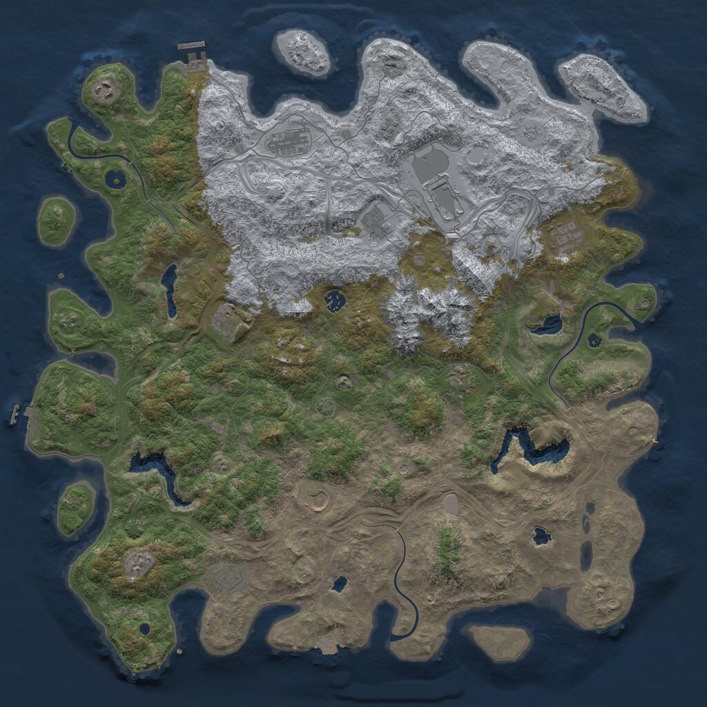 Rust Map: Procedural Map, Size: 5210, Seed: 1, 17 Monuments