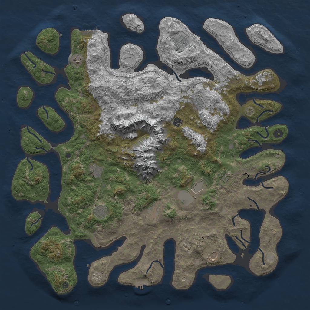 Rust Map: Procedural Map, Size: 5210, Seed: 1, 19 Monuments