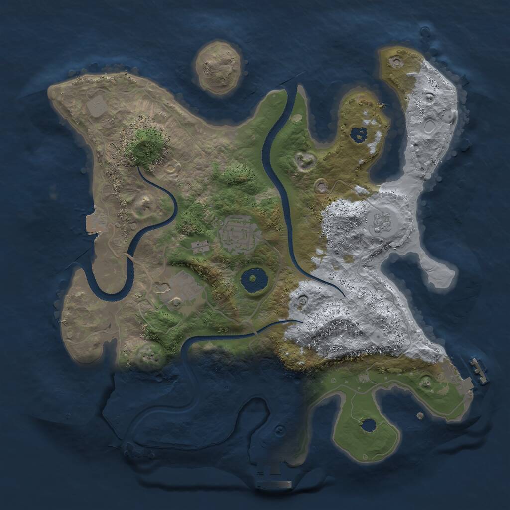 Rust Map: Procedural Map, Size: 3000, Seed: 1022675889, 6 Monuments