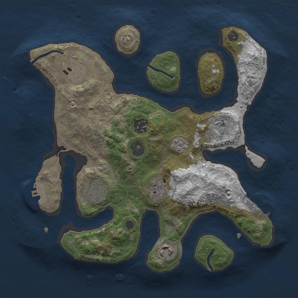 Rust Map: Procedural Map, Size: 3000, Seed: 1022675889, 13 Monuments