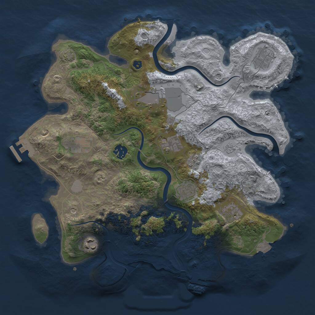 Rust Map: Procedural Map, Size: 3500, Seed: 1790937848, 15 Monuments