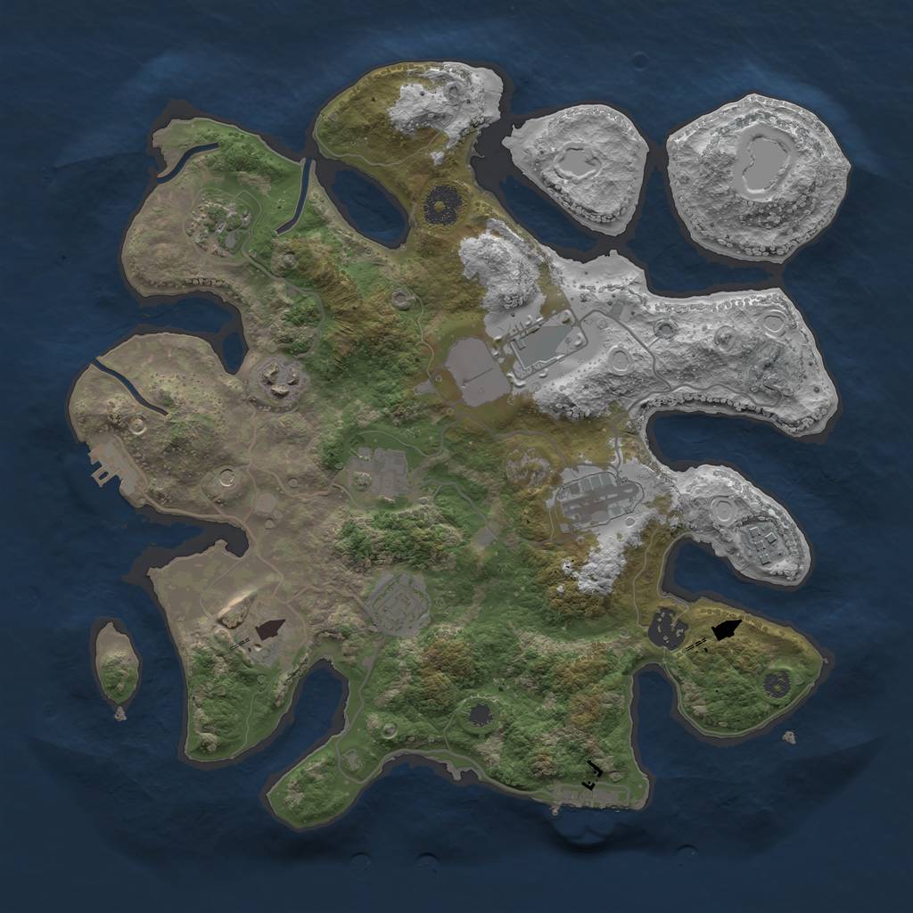 Rust Map: Procedural Map, Size: 3500, Seed: 1790937848, 17 Monuments