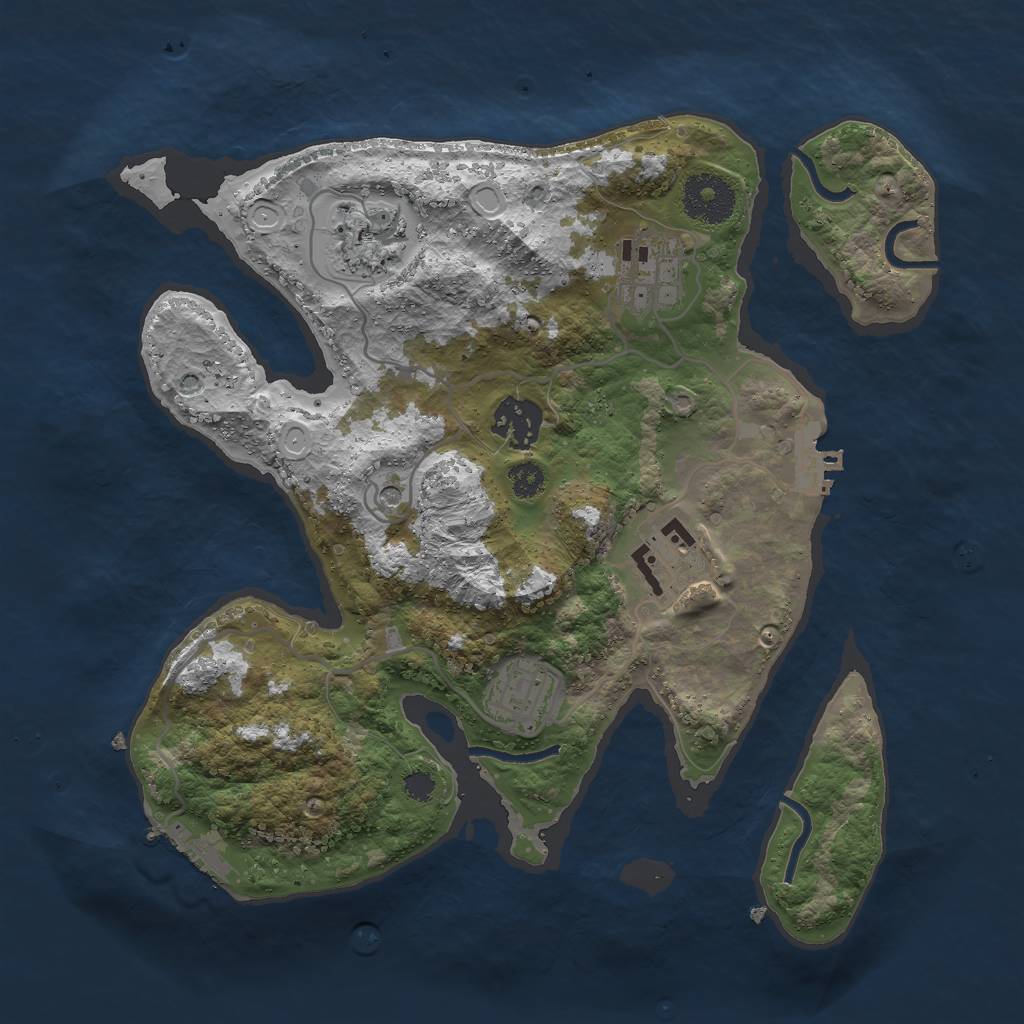 Rust Map: Procedural Map, Size: 3000, Seed: 345752502, 13 Monuments