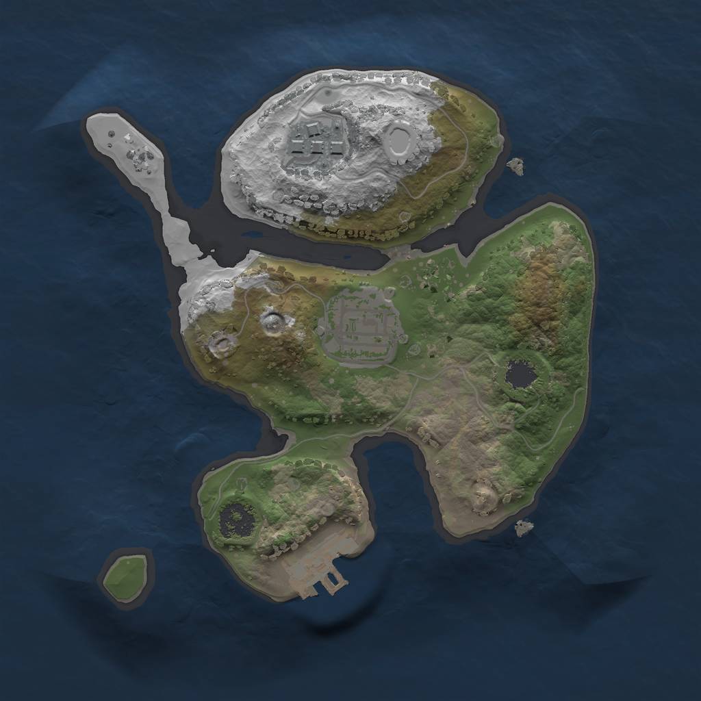 Rust Map: Procedural Map, Size: 2000, Seed: 308225, 8 Monuments