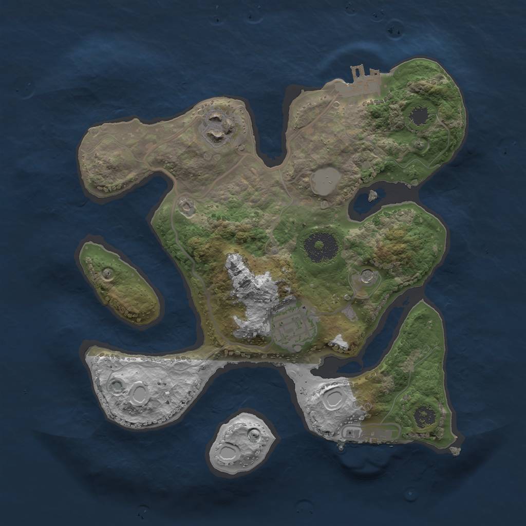 Rust Map: Procedural Map, Size: 2500, Seed: 777777777, 10 Monuments