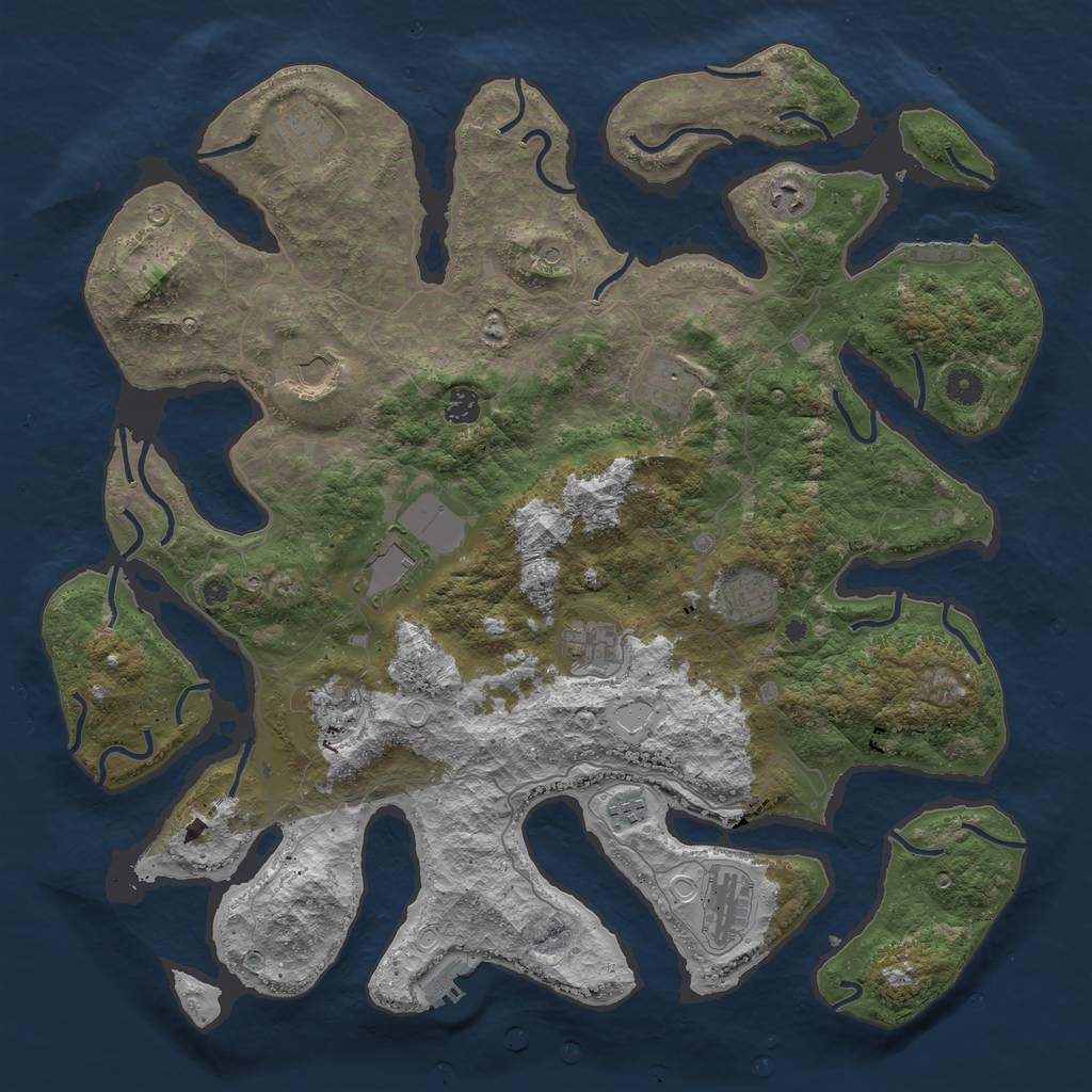 Rust Map: Procedural Map, Size: 4500, Seed: 9092021, 19 Monuments