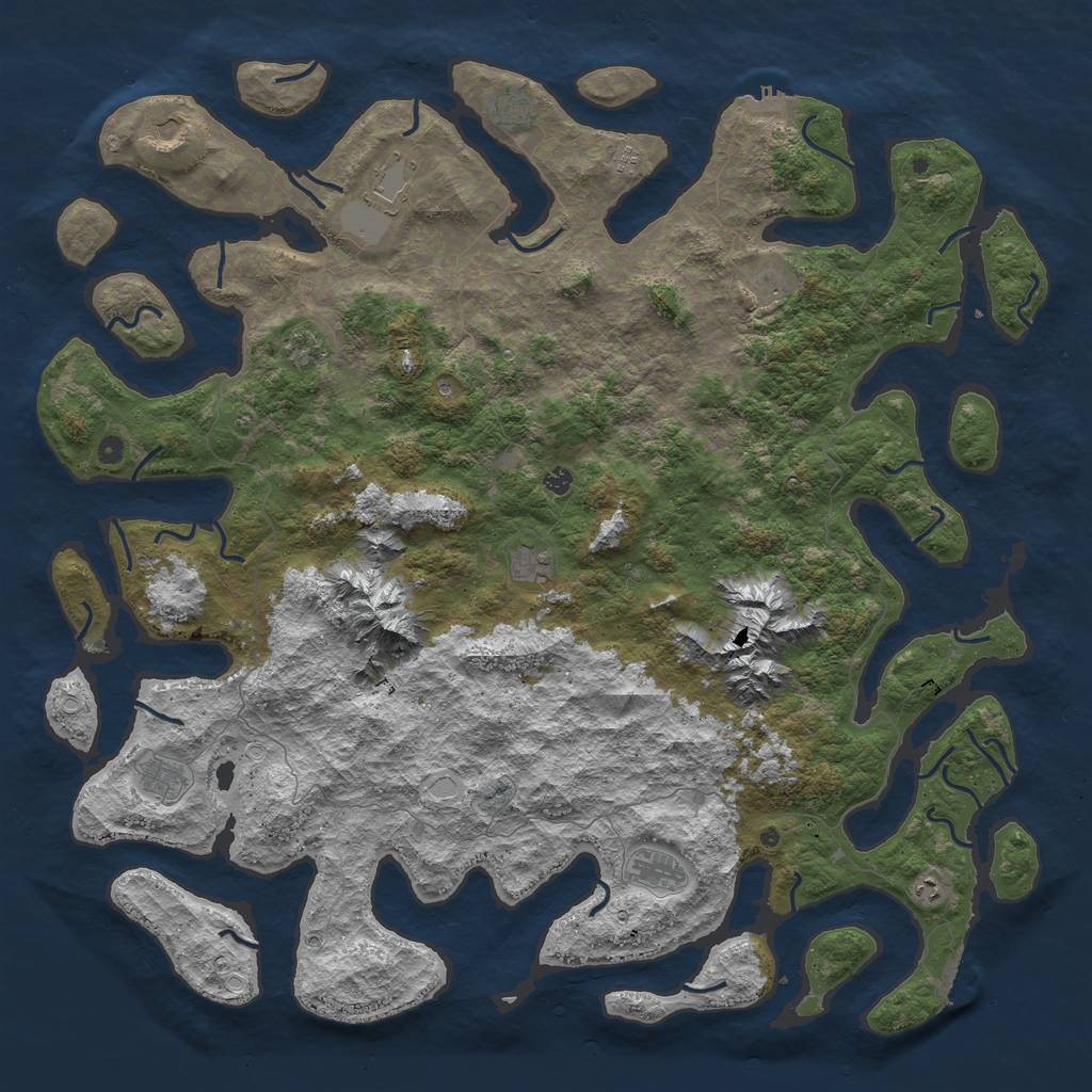 Rust Map: Procedural Map, Size: 6000, Seed: 809637109, 19 Monuments