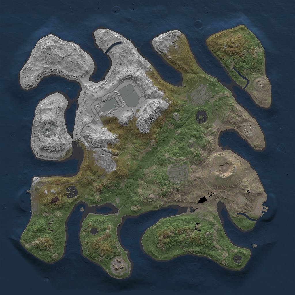Rust Map: Procedural Map, Size: 3500, Seed: 588922772, 15 Monuments