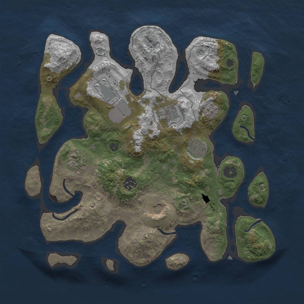 Rust Map: Procedural Map, Size: 3500, Seed: 226562, 13 Monuments