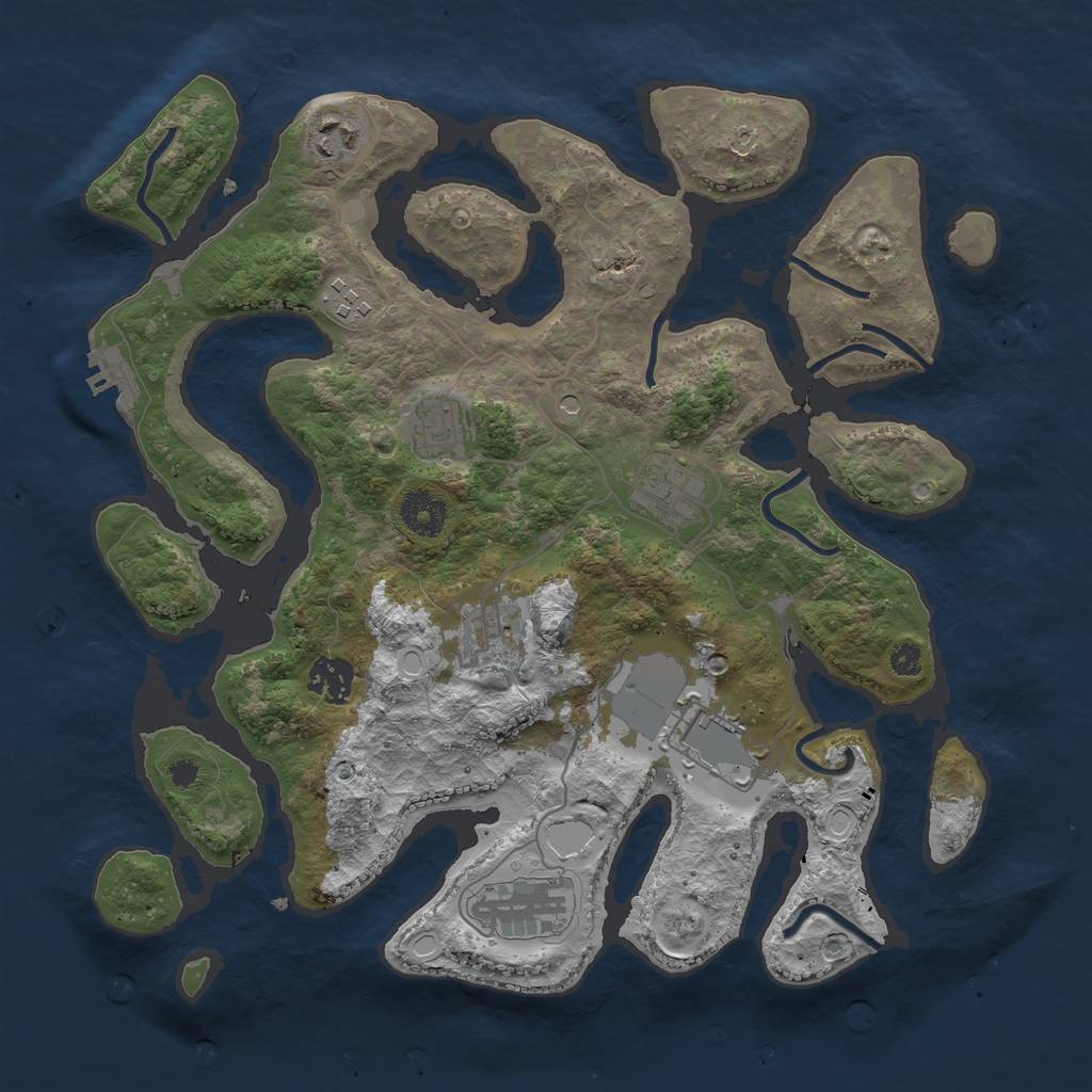 Rust Map: Procedural Map, Size: 3500, Seed: 2110, 15 Monuments