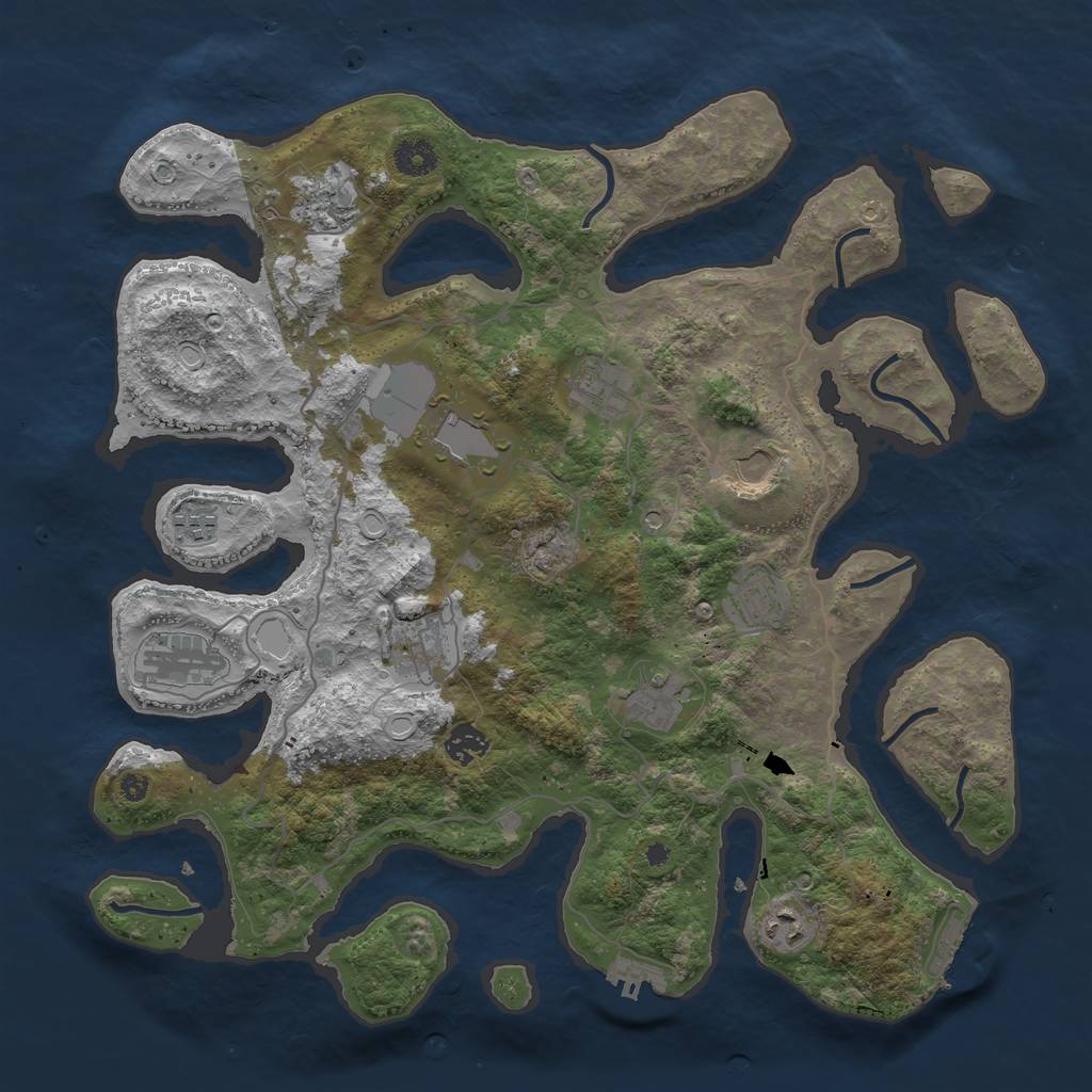 Rust Map: Procedural Map, Size: 4000, Seed: 1897476582, 19 Monuments