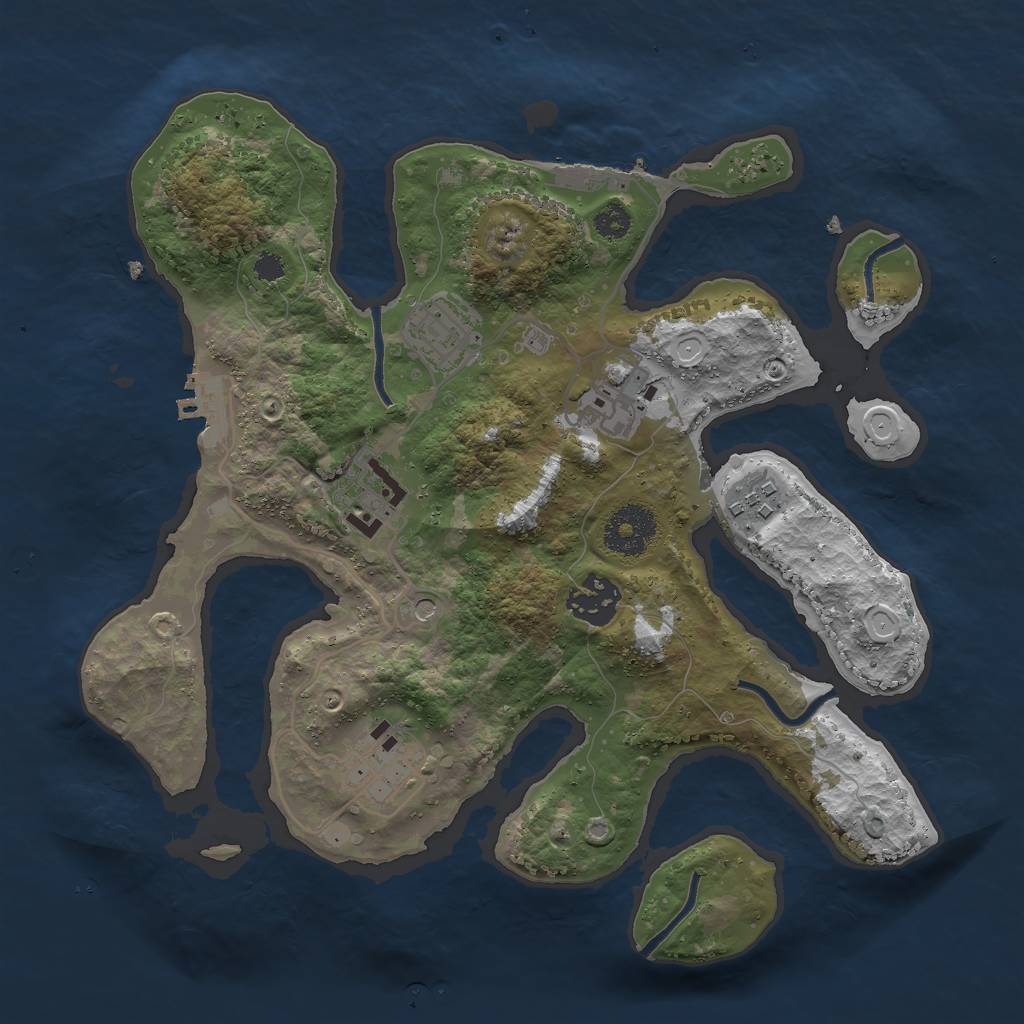 Rust Map: Procedural Map, Size: 3000, Seed: 3214385, 14 Monuments