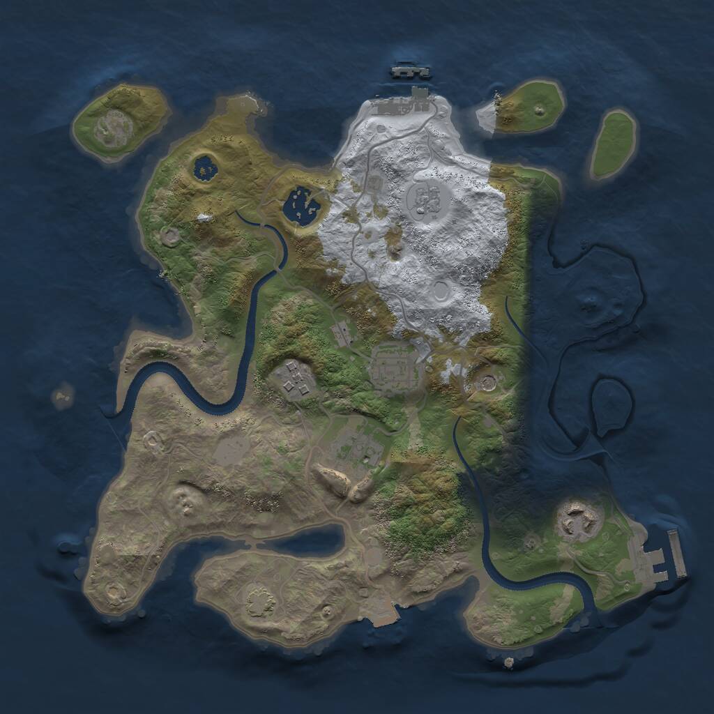 Rust Map: Procedural Map, Size: 3000, Seed: 54242681, 11 Monuments