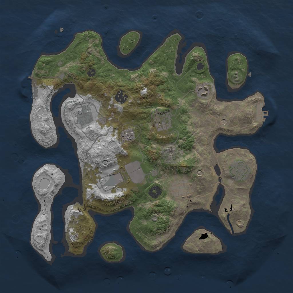 Rust Map: Procedural Map, Size: 3500, Seed: 8731, 16 Monuments