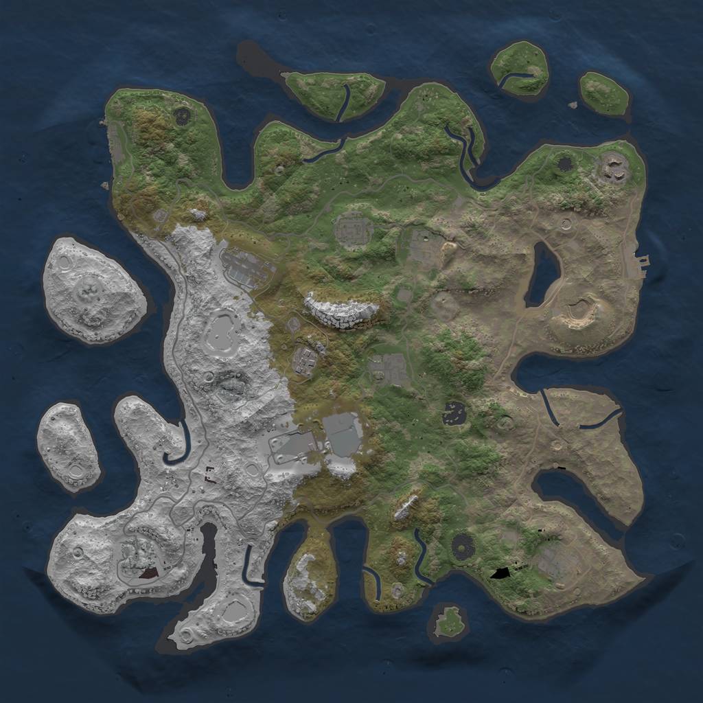 Rust Map: Procedural Map, Size: 4200, Seed: 1950026236, 19 Monuments