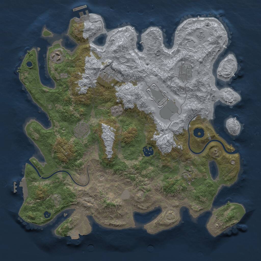 Rust Map: Procedural Map, Size: 3700, Seed: 116519365, 14 Monuments