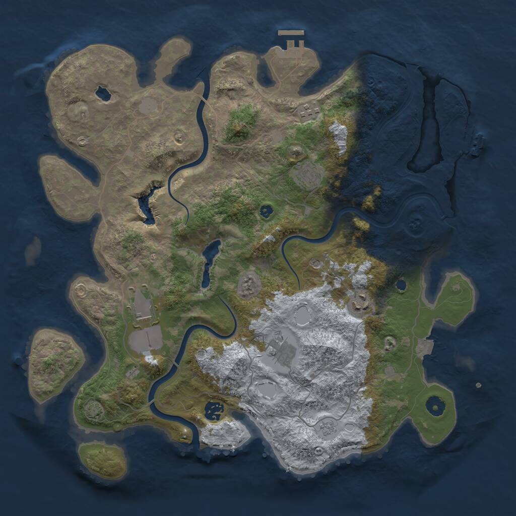 Rust Map: Procedural Map, Size: 4000, Seed: 5666444, 12 Monuments