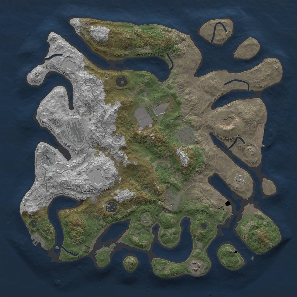 Rust Map: Procedural Map, Size: 4000, Seed: 1787071737, 16 Monuments