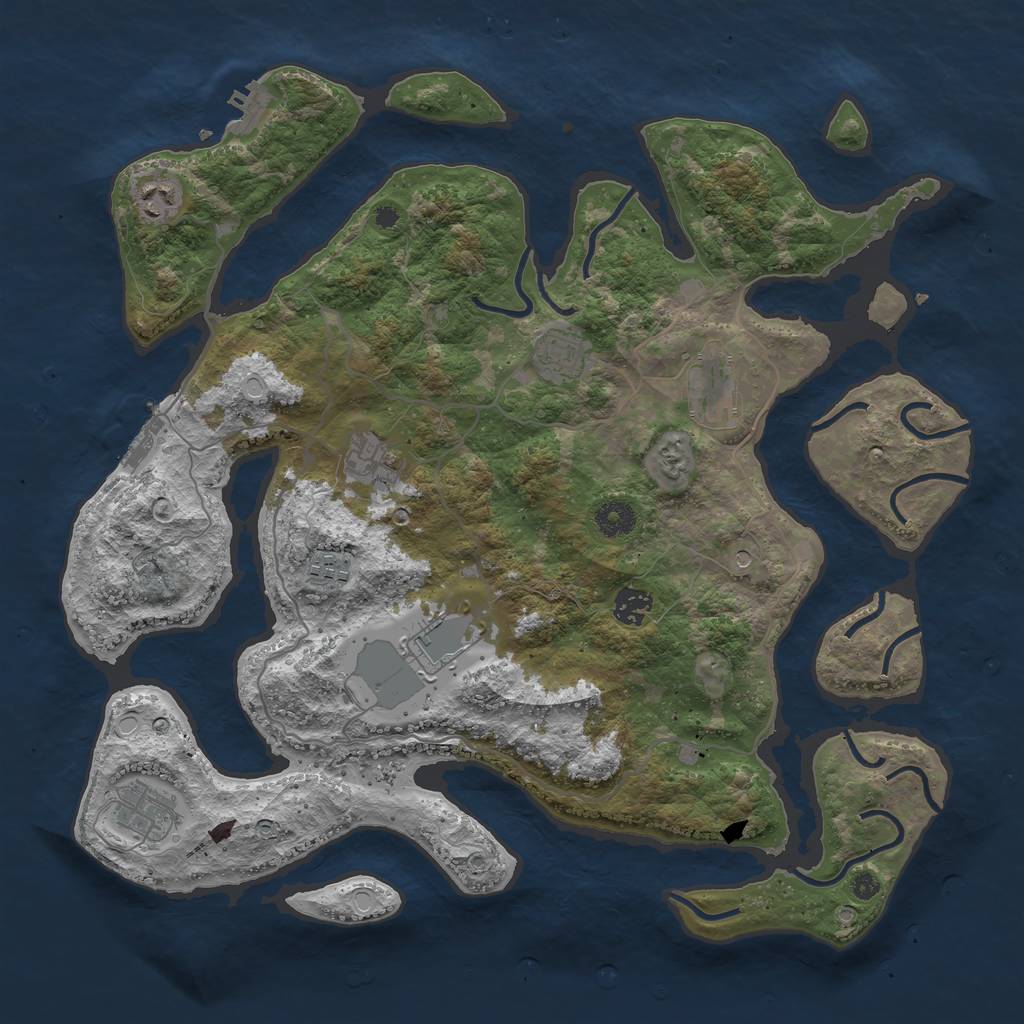 Rust Map: Procedural Map, Size: 4000, Seed: 1950161792, 16 Monuments