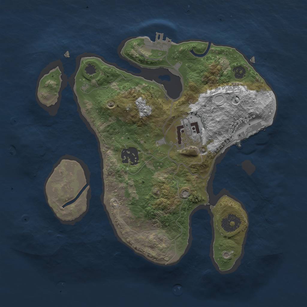 Rust Map: Procedural Map, Size: 2500, Seed: 1456433967, 9 Monuments