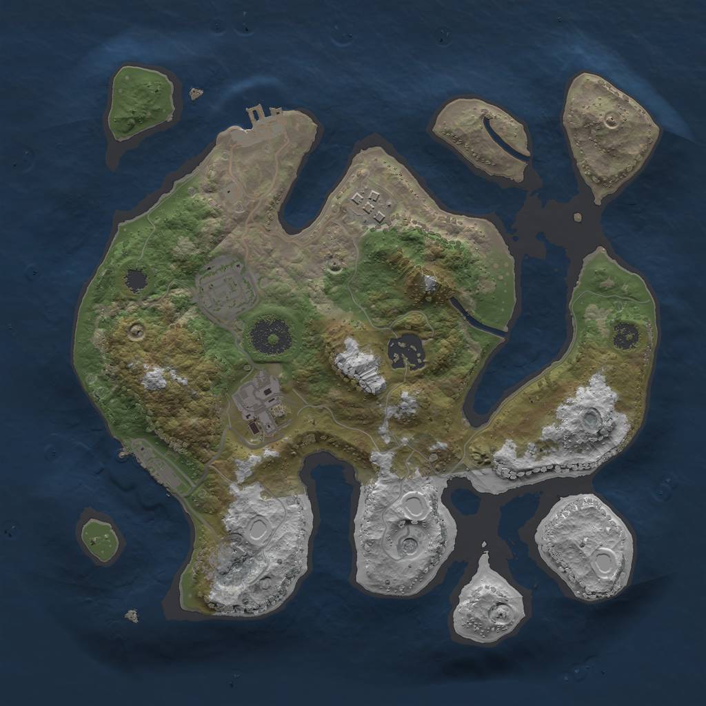 Rust Map: Procedural Map, Size: 2750, Seed: 50000, 12 Monuments