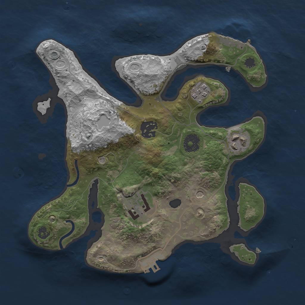 Rust Map: Procedural Map, Size: 2600, Seed: 421642763, 12 Monuments