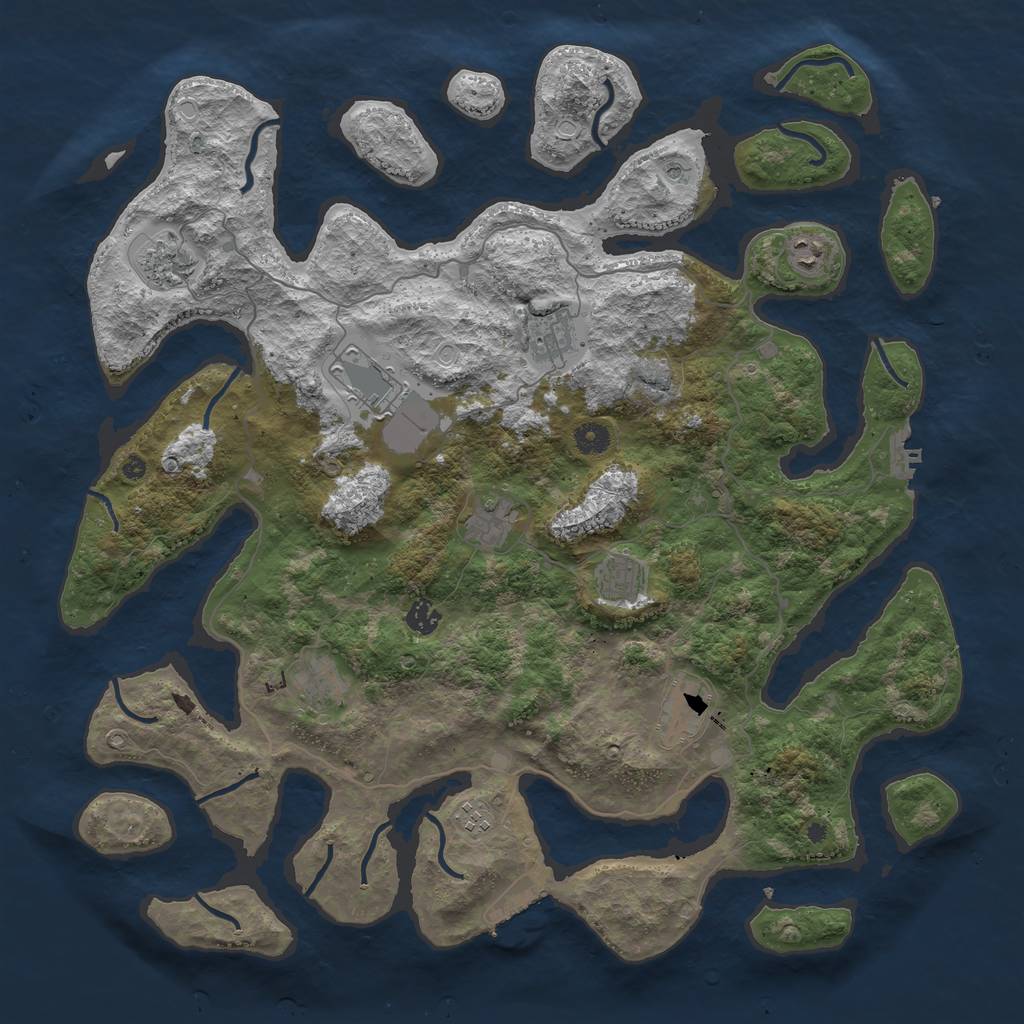 Rust Map: Procedural Map, Size: 4500, Seed: 526741456, 18 Monuments