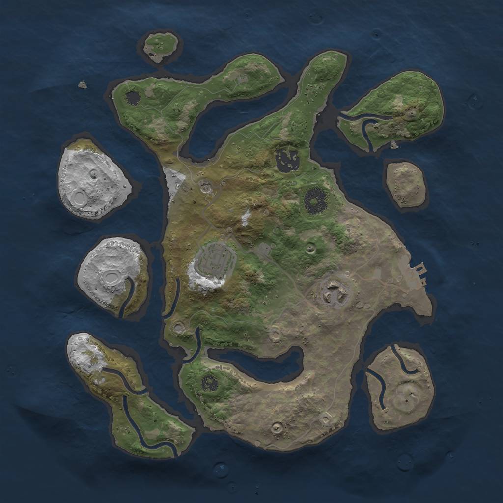 Rust Map: Procedural Map, Size: 3000, Seed: 132649887, 10 Monuments