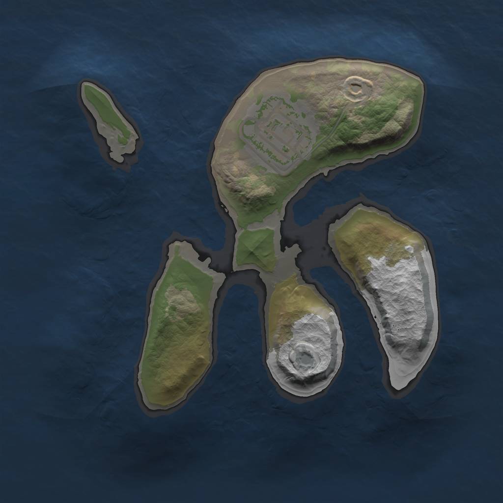 Rust Map: Barren, Size: 1600, Seed: 127817, 3 Monuments