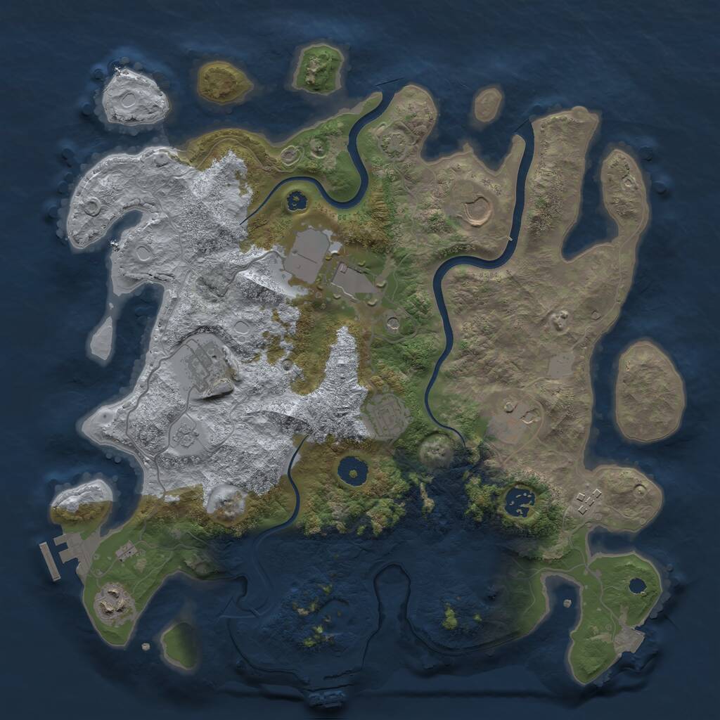 Rust Map: Procedural Map, Size: 3654, Seed: 200, 14 Monuments