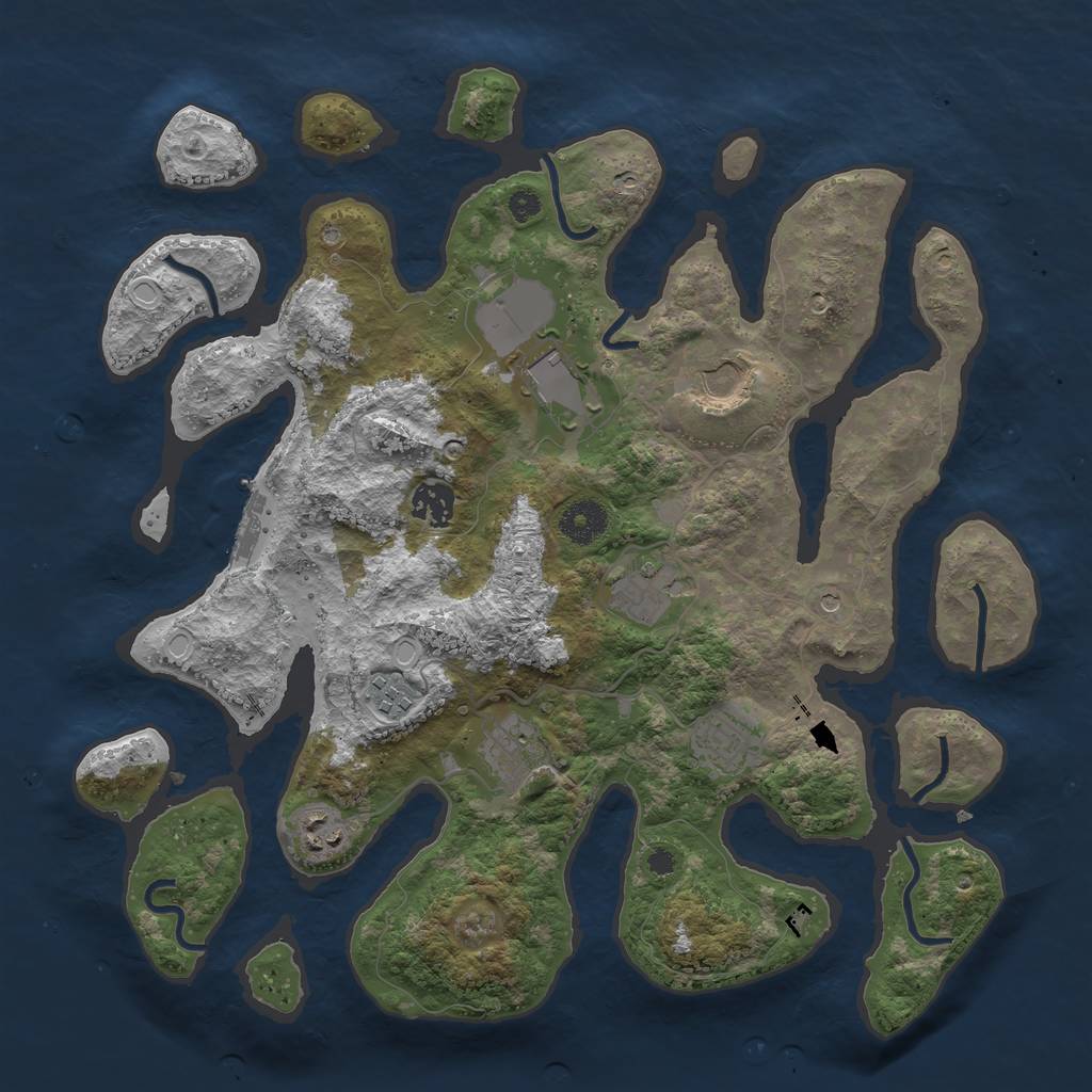 Rust Map: Procedural Map, Size: 3654, Seed: 200, 15 Monuments