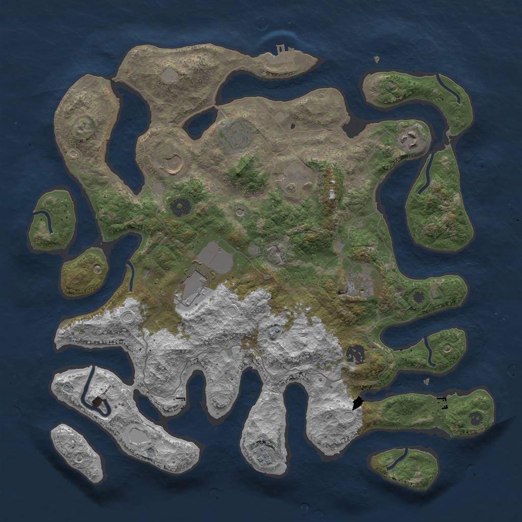 Rust Map: Procedural Map, Size: 4000, Seed: 919118814, 15 Monuments