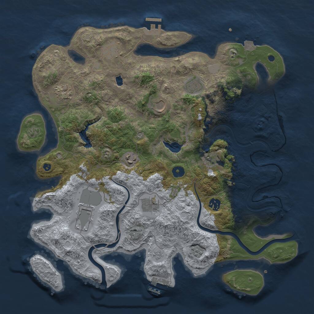 Rust Map: Procedural Map, Size: 4000, Seed: 919118814, 16 Monuments