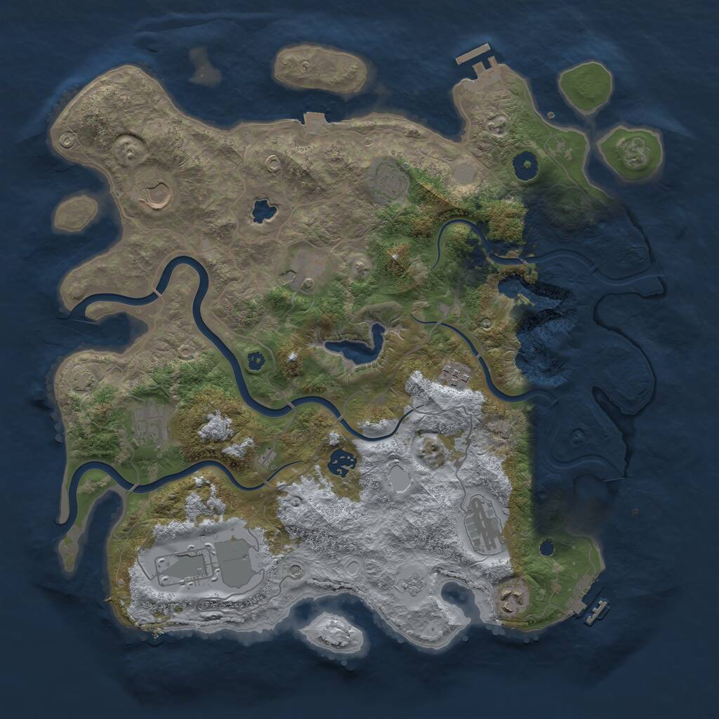 Rust Map: Procedural Map, Size: 4000, Seed: 576161, 15 Monuments