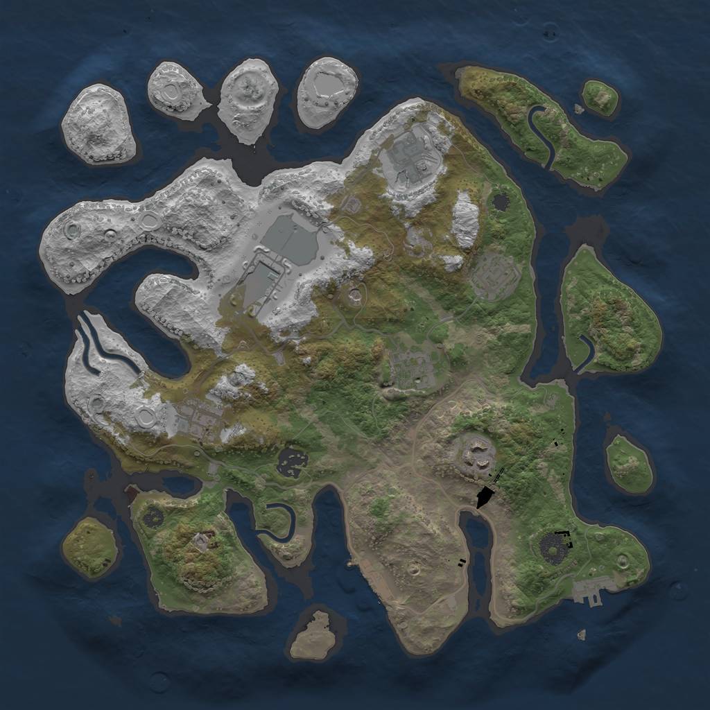 Rust Map: Procedural Map, Size: 3500, Seed: 700809033, 15 Monuments