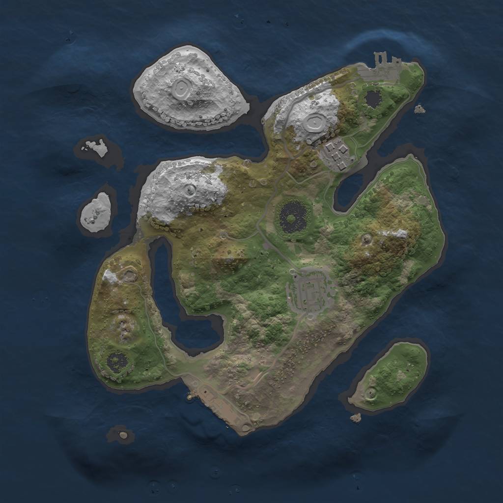 Rust Map: Procedural Map, Size: 2500, Seed: 651, 9 Monuments