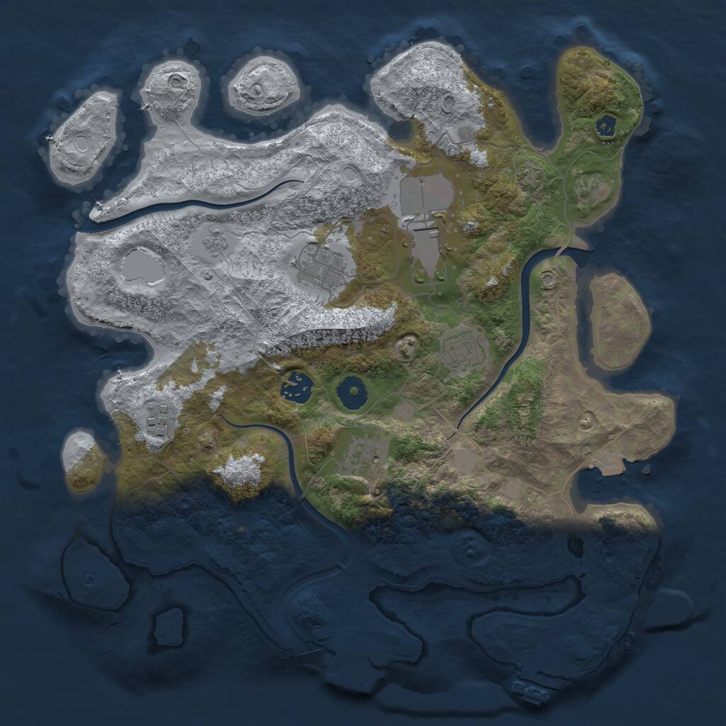 Rust Map: Procedural Map, Size: 3500, Seed: 23863, 11 Monuments