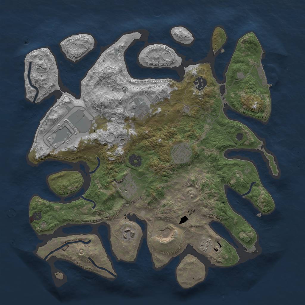 Rust Map: Procedural Map, Size: 3500, Seed: 65568568, 15 Monuments