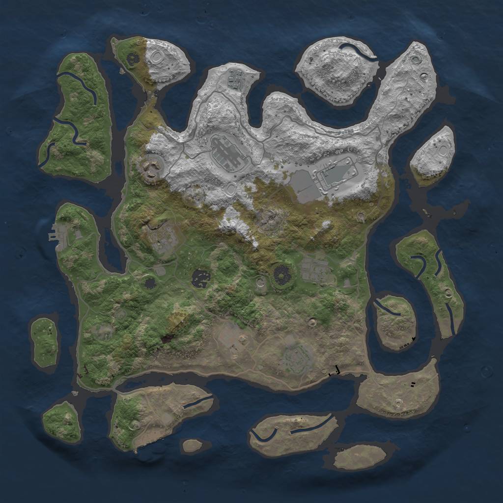 Rust Map: Procedural Map, Size: 4000, Seed: 192162, 17 Monuments