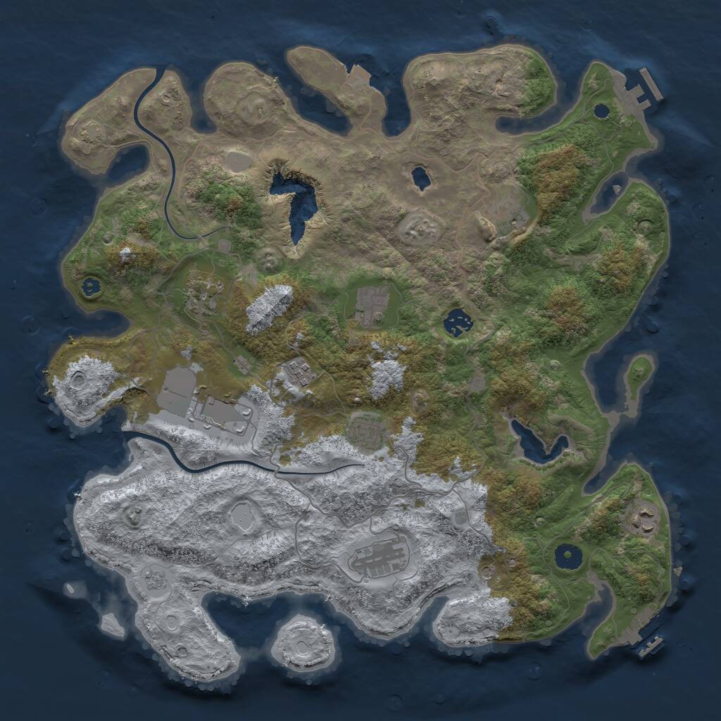 Rust Map: Procedural Map, Size: 4000, Seed: 154557, 15 Monuments